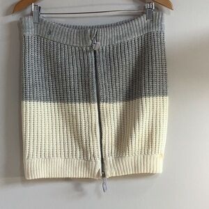 Gray and Cream Knit Skirt